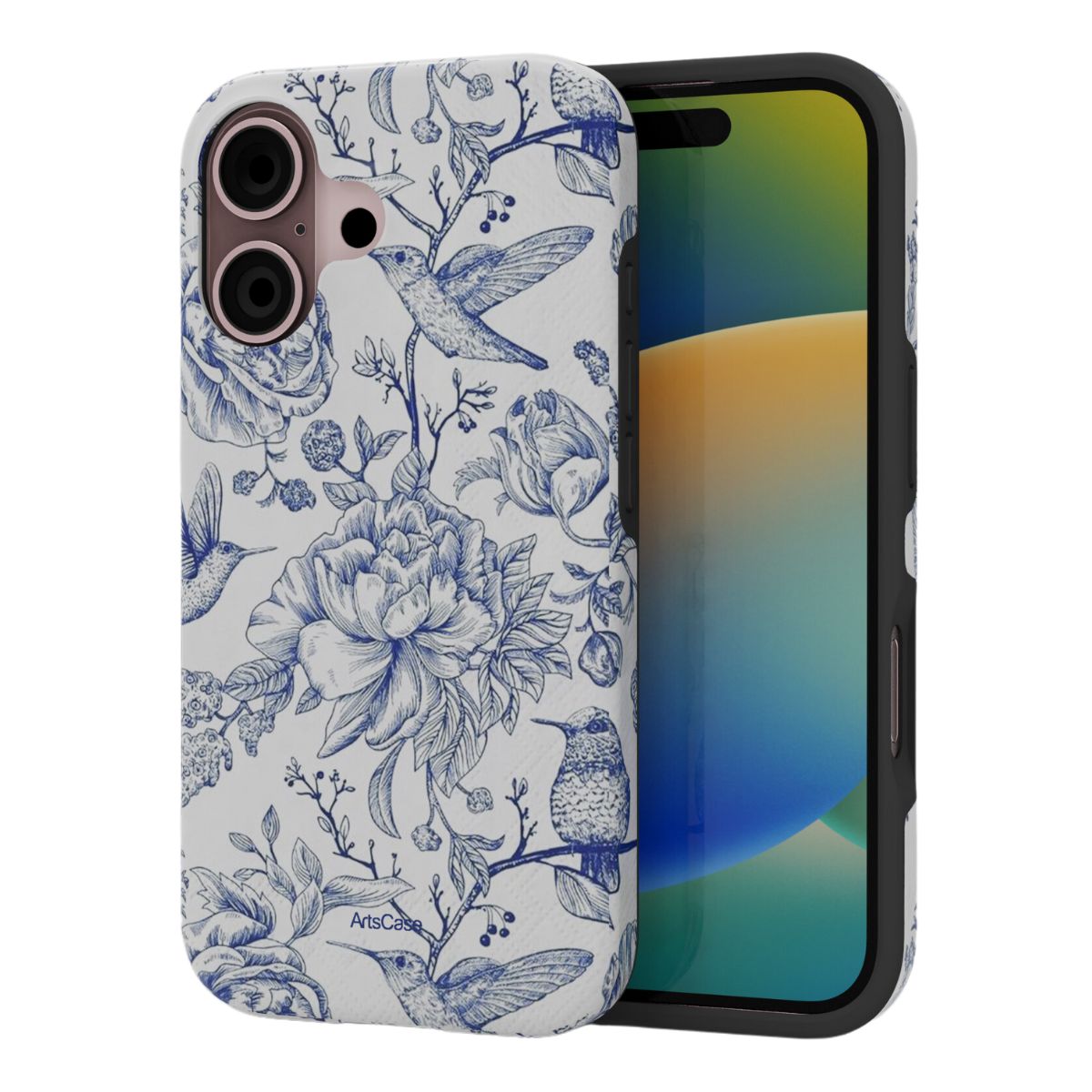 ARTSCASE - Case iphone 12   12 Pro Blue Flowers ArtsCase