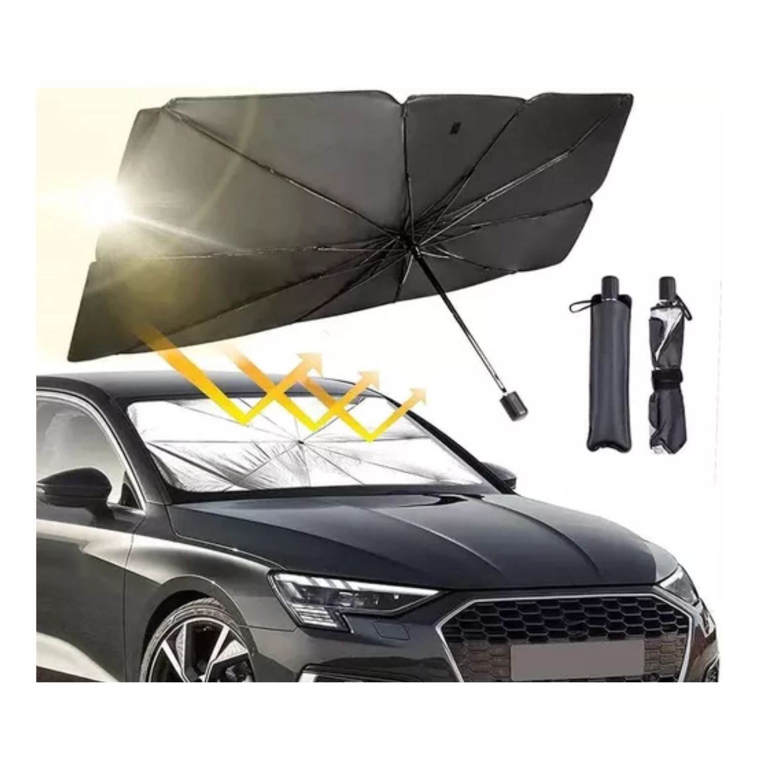 Tapasol Plegable Autos - tipo Sombrilla para Parabrisas