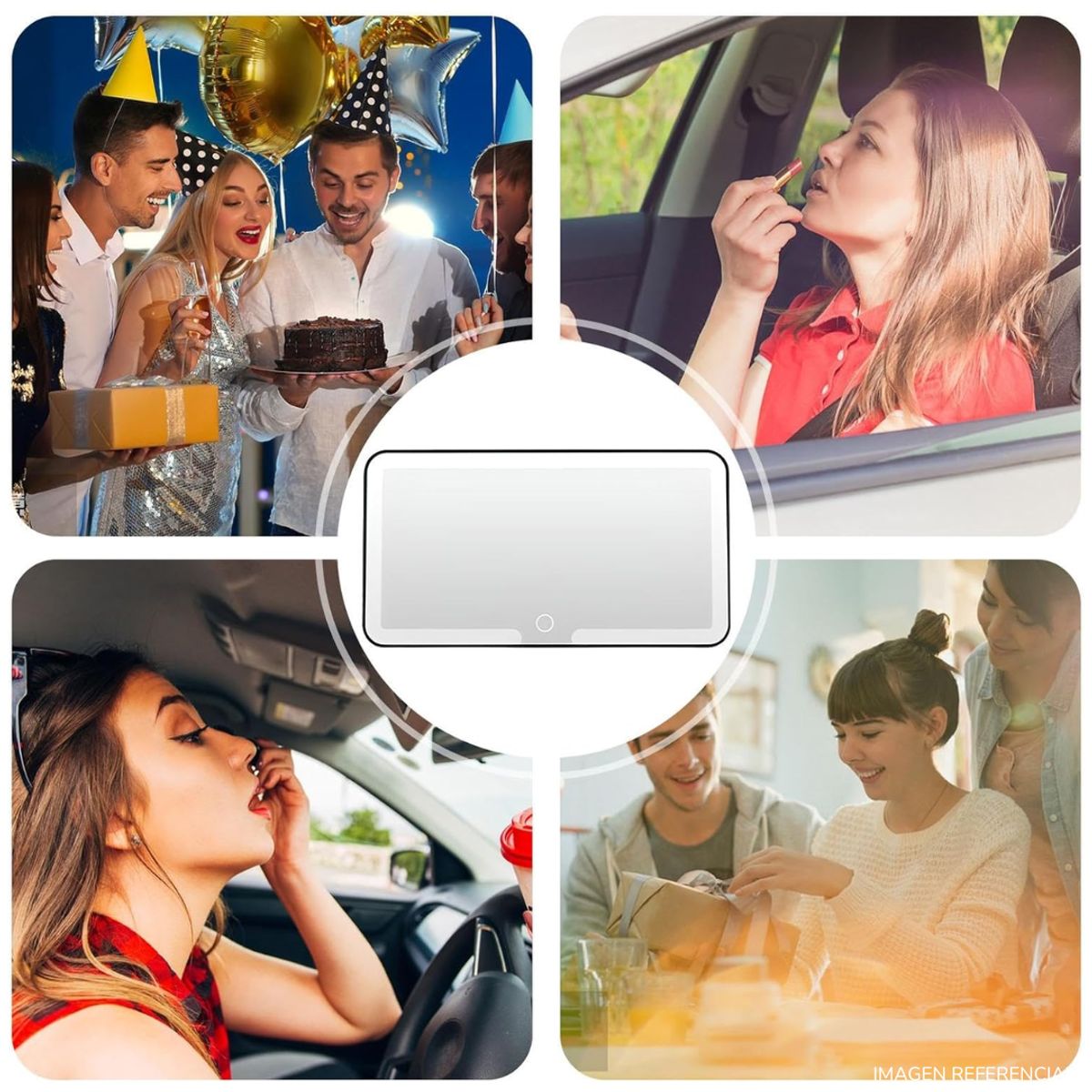 INSPIRA MARKET - Espejo LED para auto espejo para maquillaje