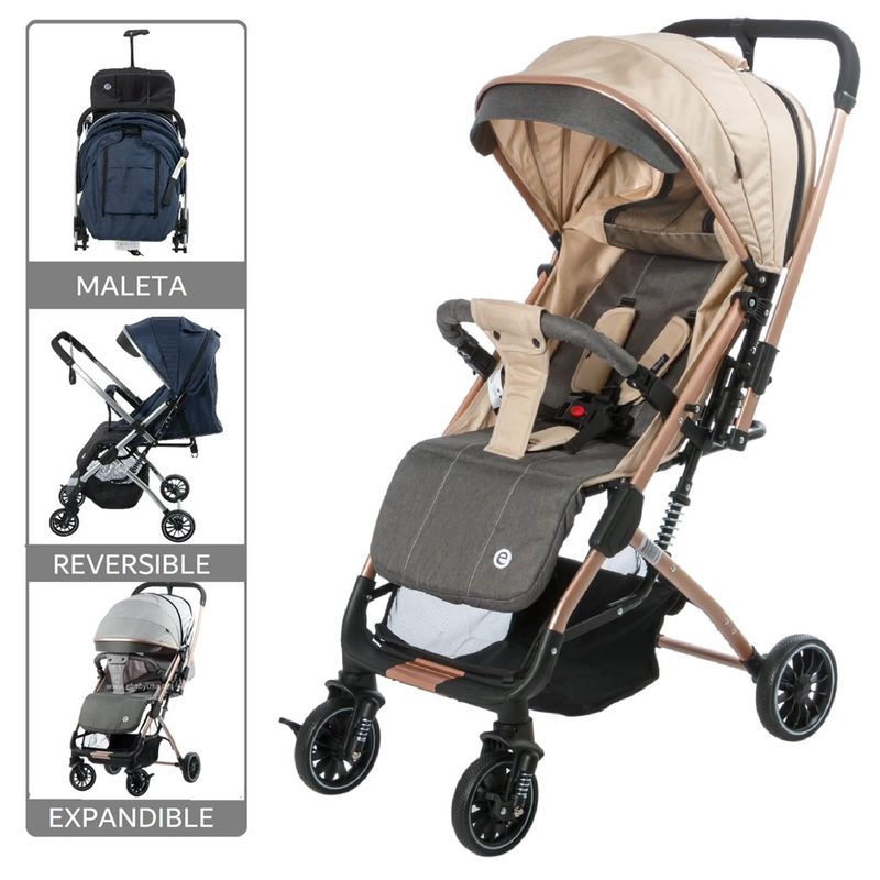 EBABY - Coche Maleta Turin Mango Reversible beige