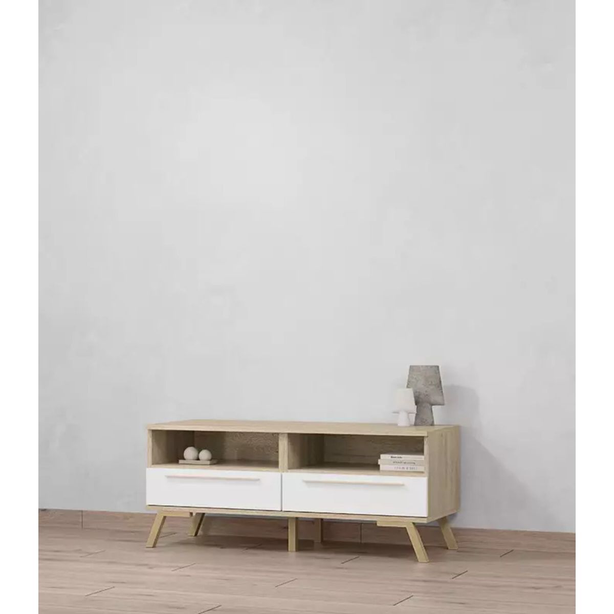 TU MESITA - Aparador bajo 2 cajones Belucci color HayaBlanco TU MESITA