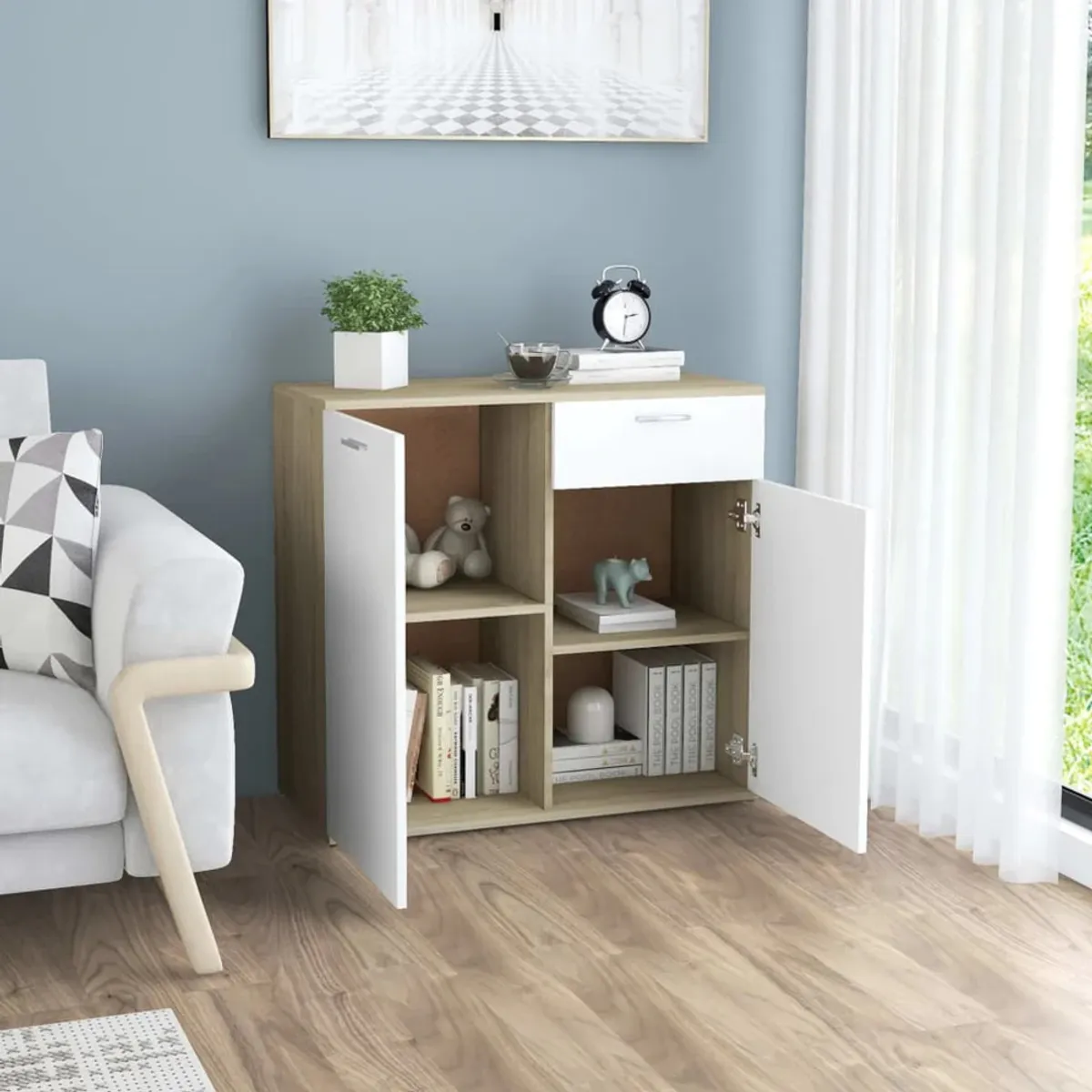 TU MESITA - Aparador Clásico Débora color BlancoHaya 1 cajon 2 puertas TU MESITA