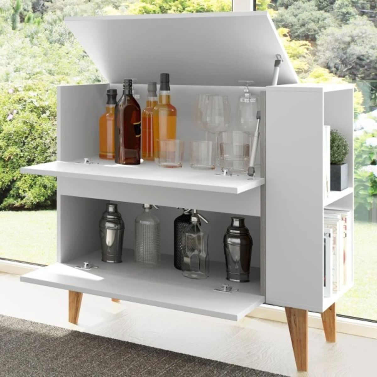 TU MESITA - Aparador Bar Sergi color Blanco TU MESITA 3 puertas