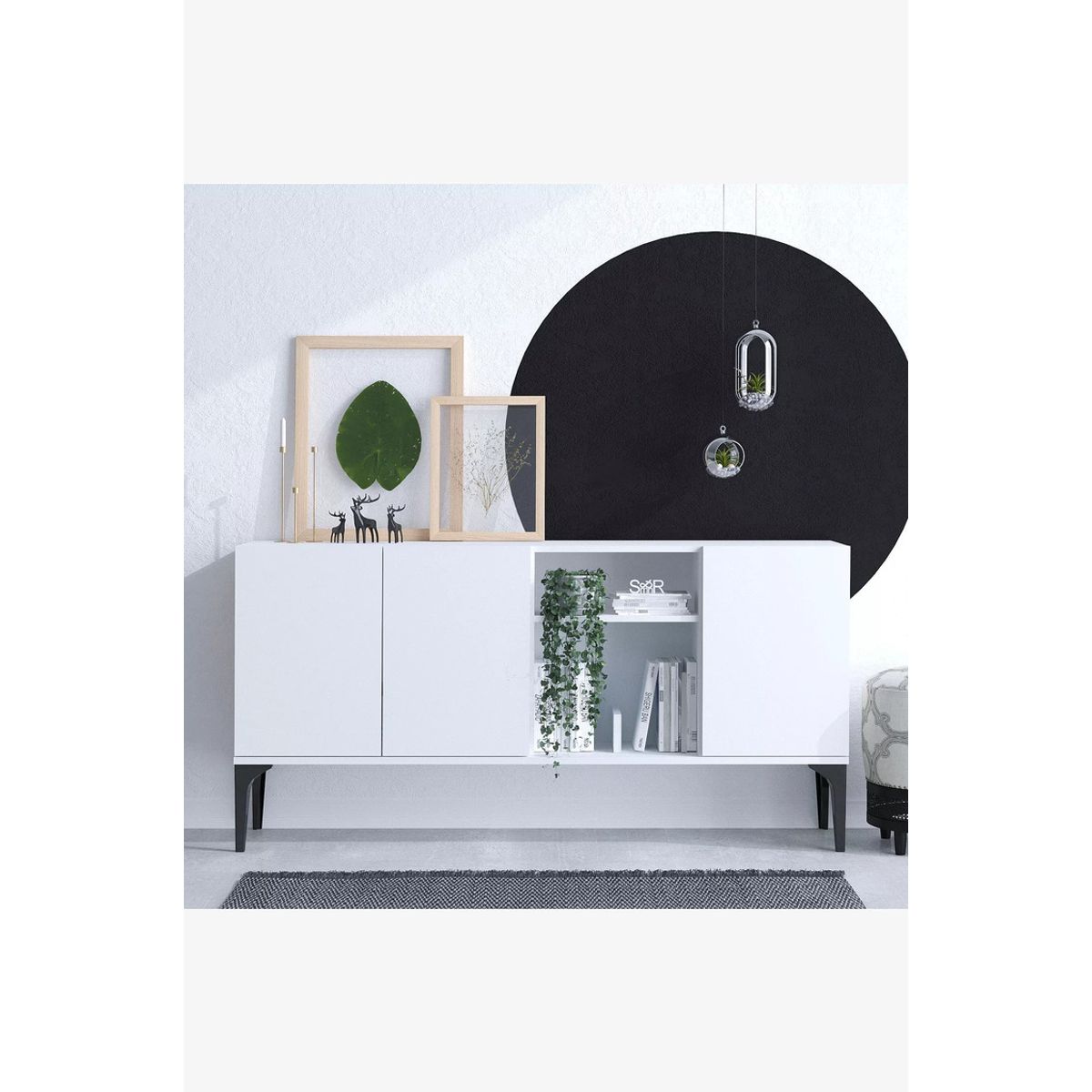 TU MESITA - Aparador Moderno 3 puertas Sigrid color Blanco TU MESITA