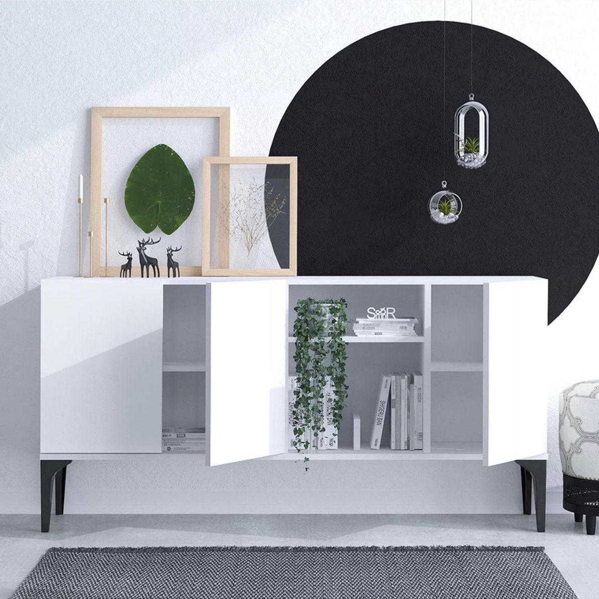 TU MESITA - Aparador Moderno 3 puertas Sigrid color Blanco TU MESITA