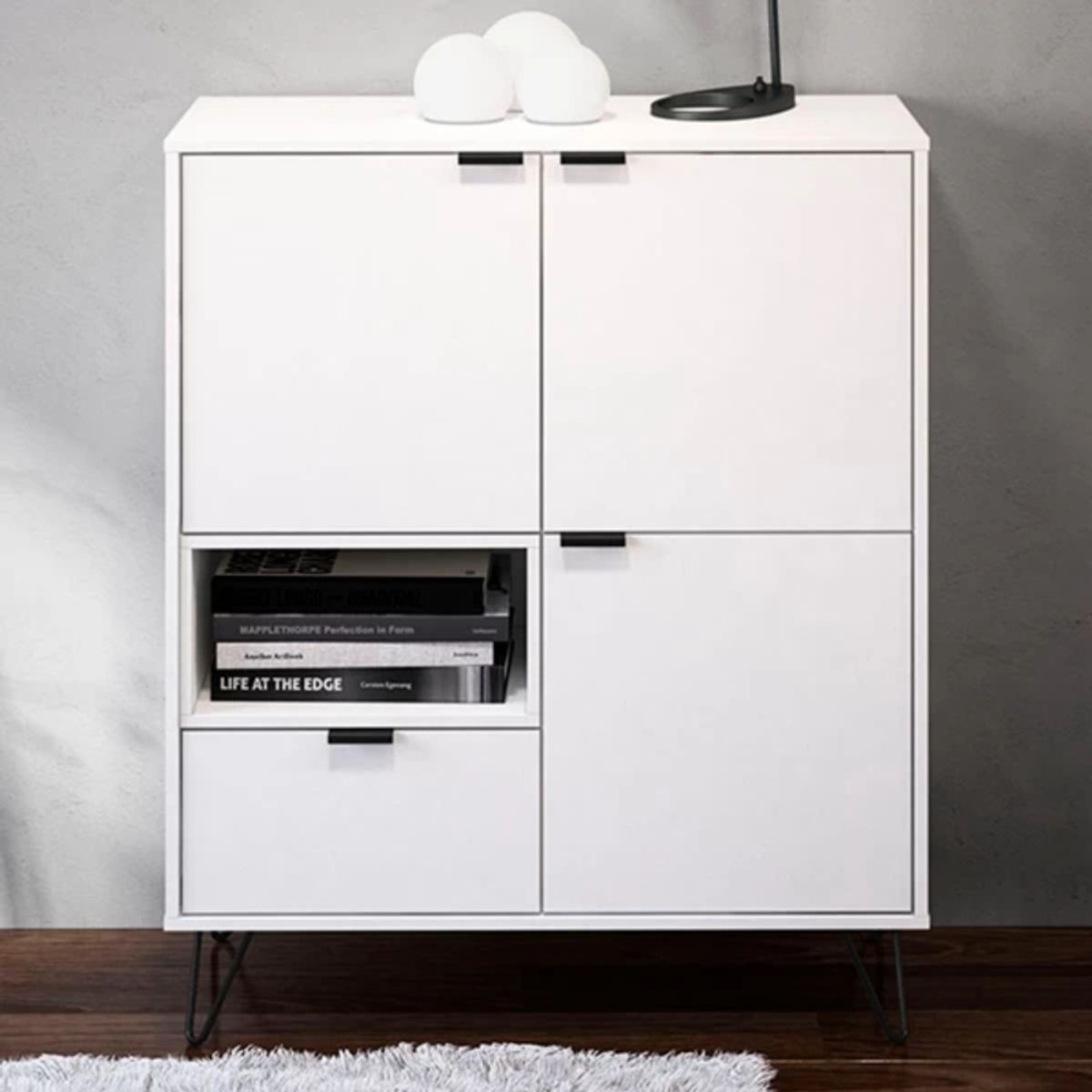 TU MESITA - Aparador Moderno Cayma color Blanco 3 puertas TU MESITA