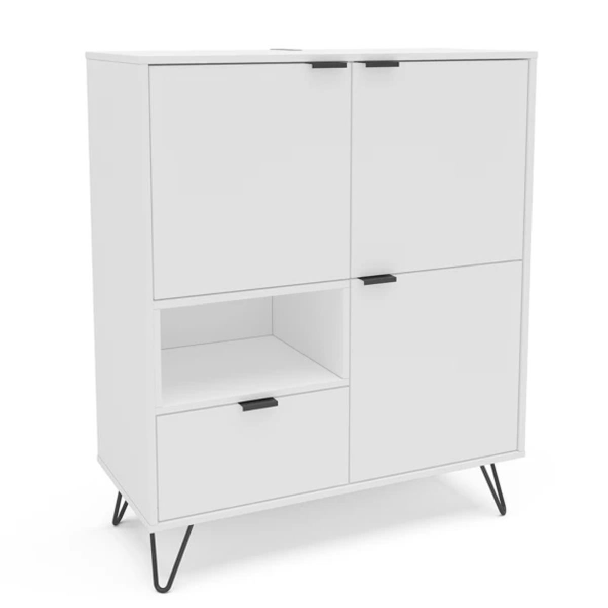 TU MESITA - Aparador Moderno Cayma color Blanco 3 puertas TU MESITA