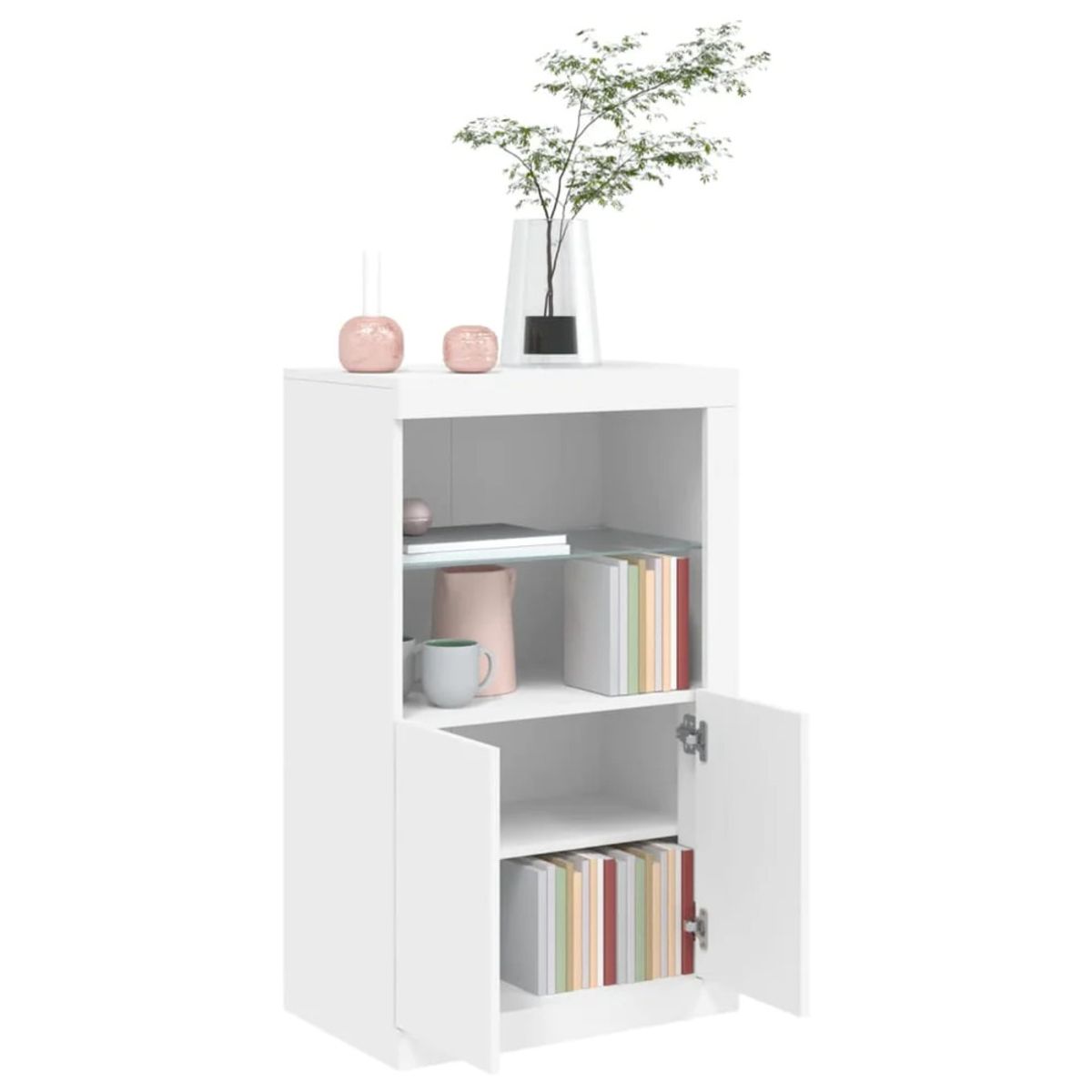 TU MESITA - Aparador Clásico Jones luces LED 2 puertas TU MESITA color Blanco