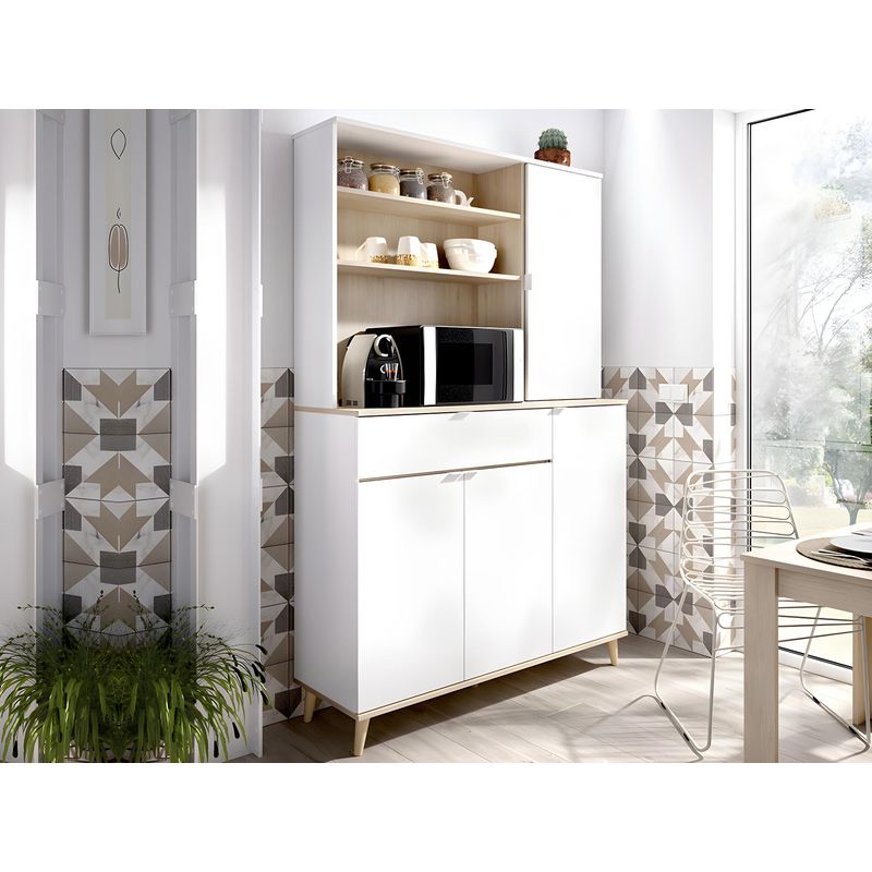 TU MESITA - Aparador de Cocina Heidi color BlancoRoble TU MESITA