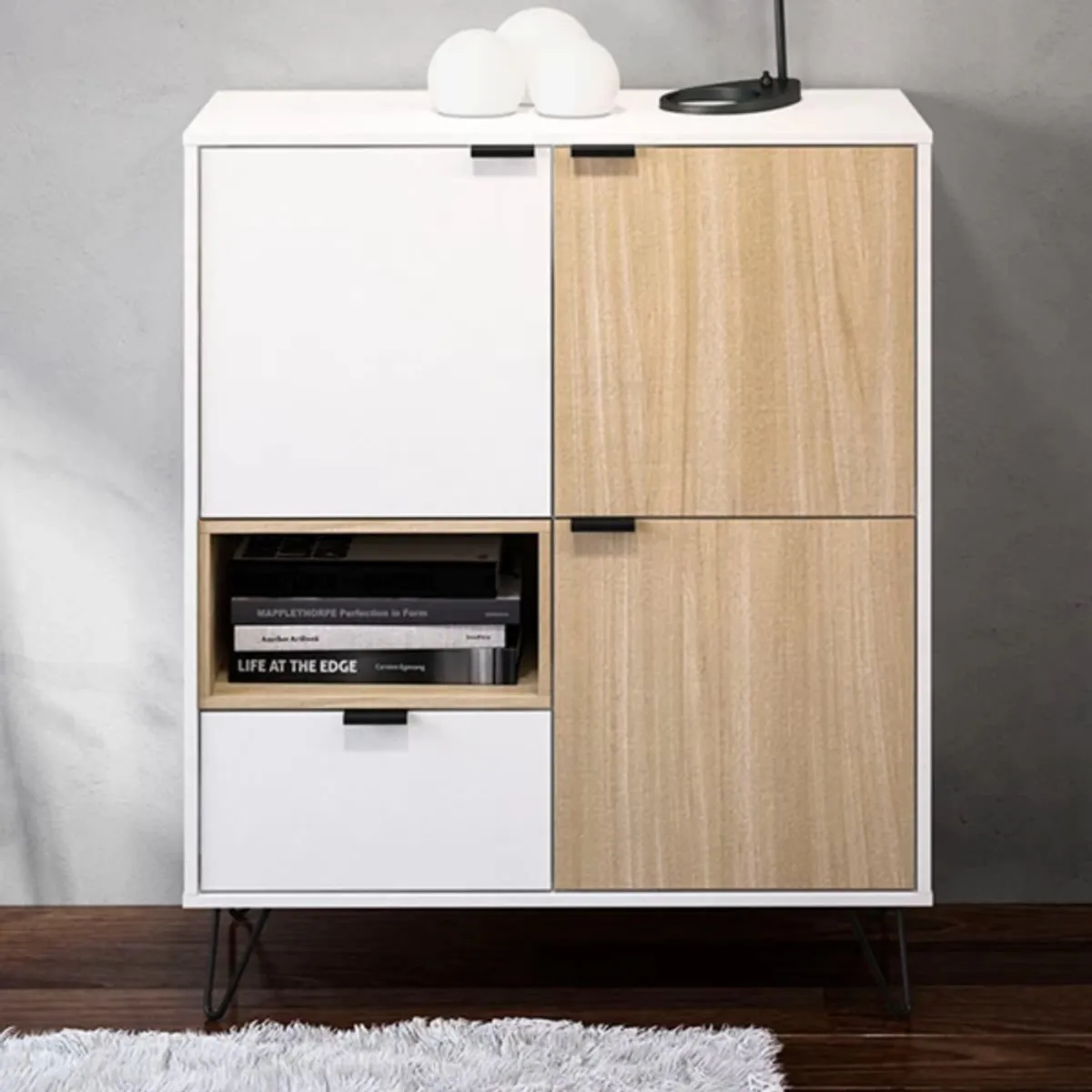 TU MESITA - Aparador Moderno Cayma color BlancoDuna 3 puertas TU MESITA