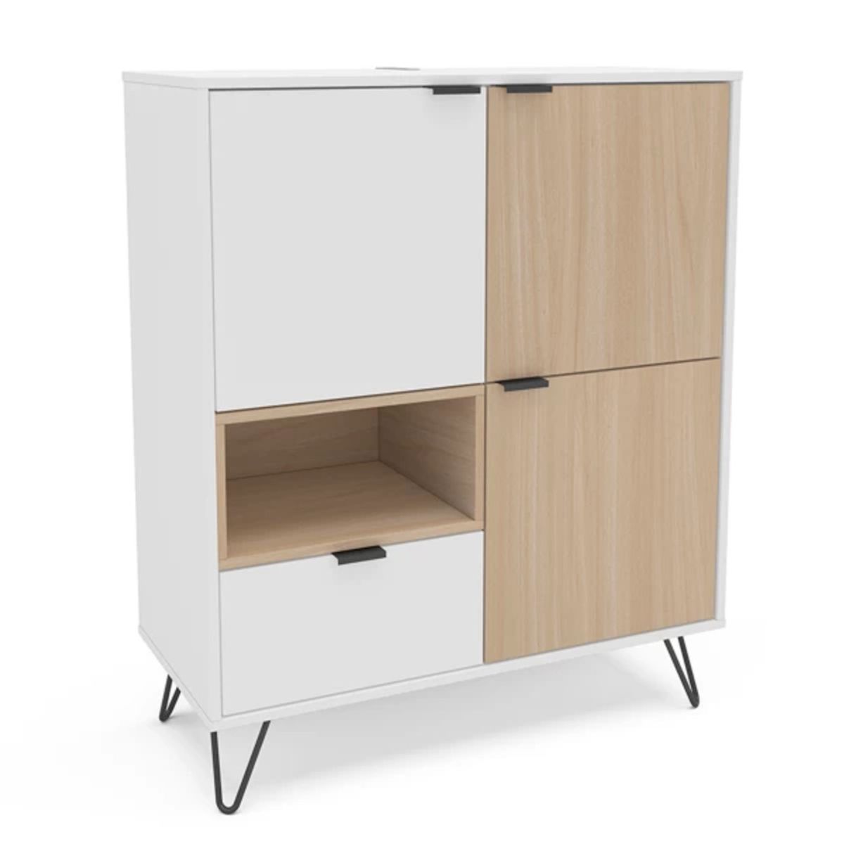 TU MESITA - Aparador Moderno Cayma color BlancoDuna 3 puertas TU MESITA
