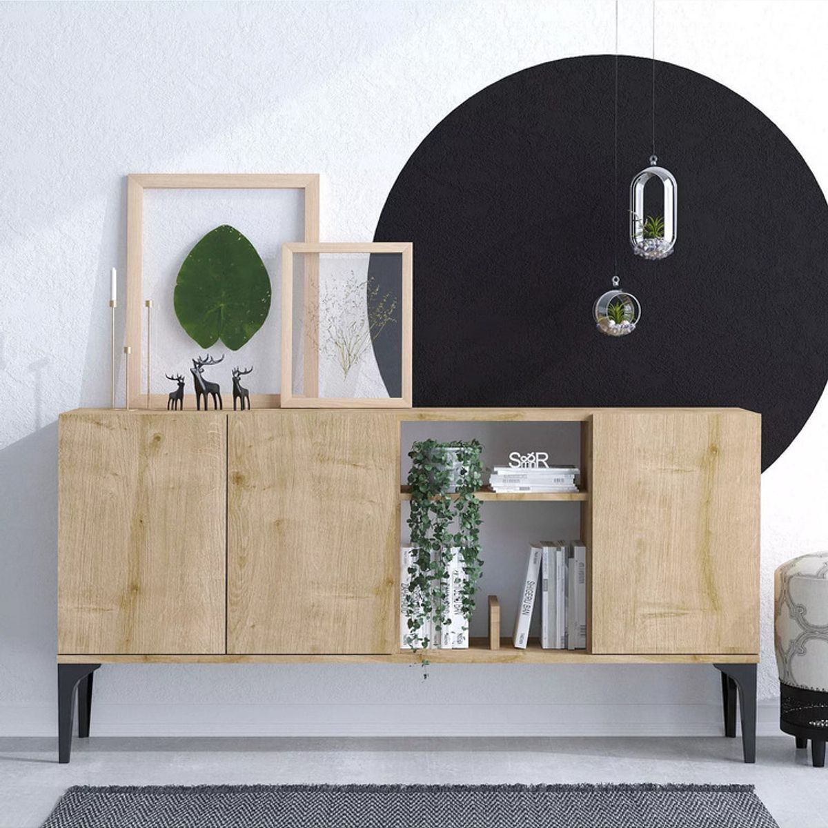 TU MESITA - Aparador Moderno 3 puertas Sigrid color Macadamia TU MESITA