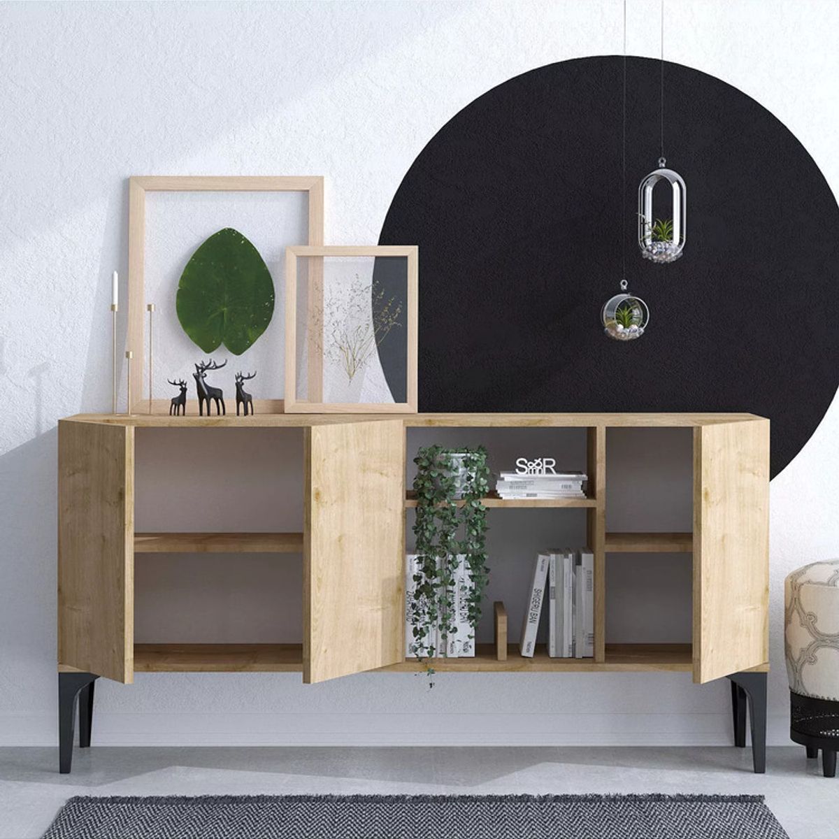 TU MESITA - Aparador Moderno 3 puertas Sigrid color Macadamia TU MESITA