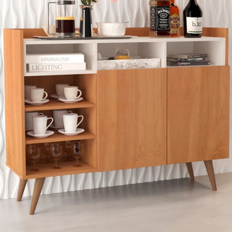 TU MESITA - Aparador para Cocina Luther color NaturalBlanco 2 puertas TU MESITA