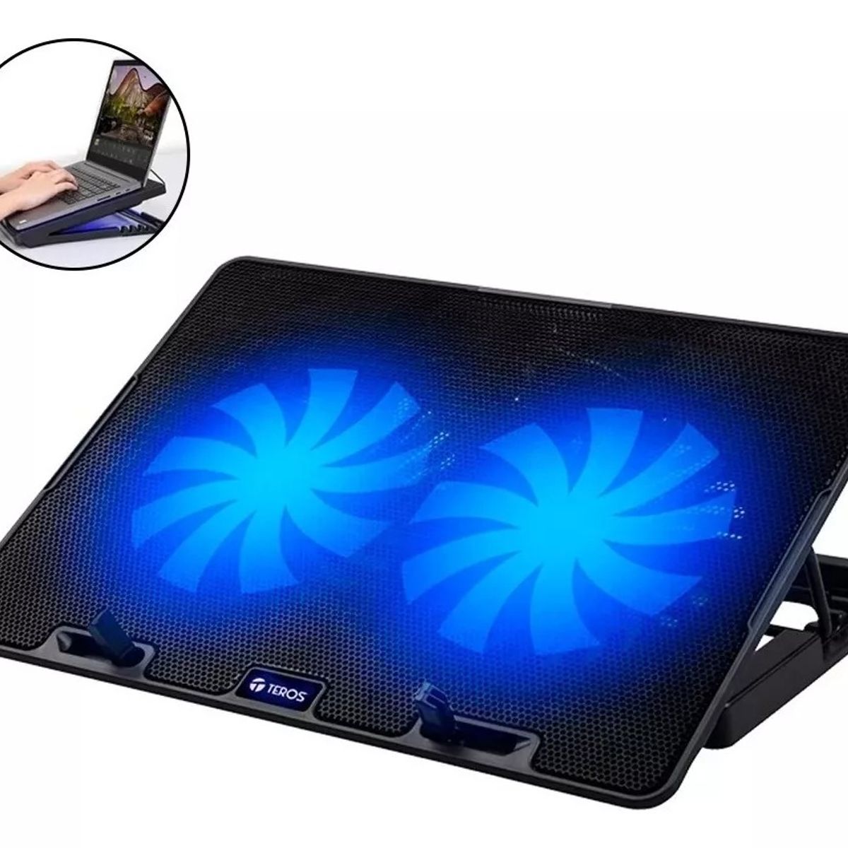 TEROS - Cooler Para Laptop Teros Hasta 15.6 Color Negro