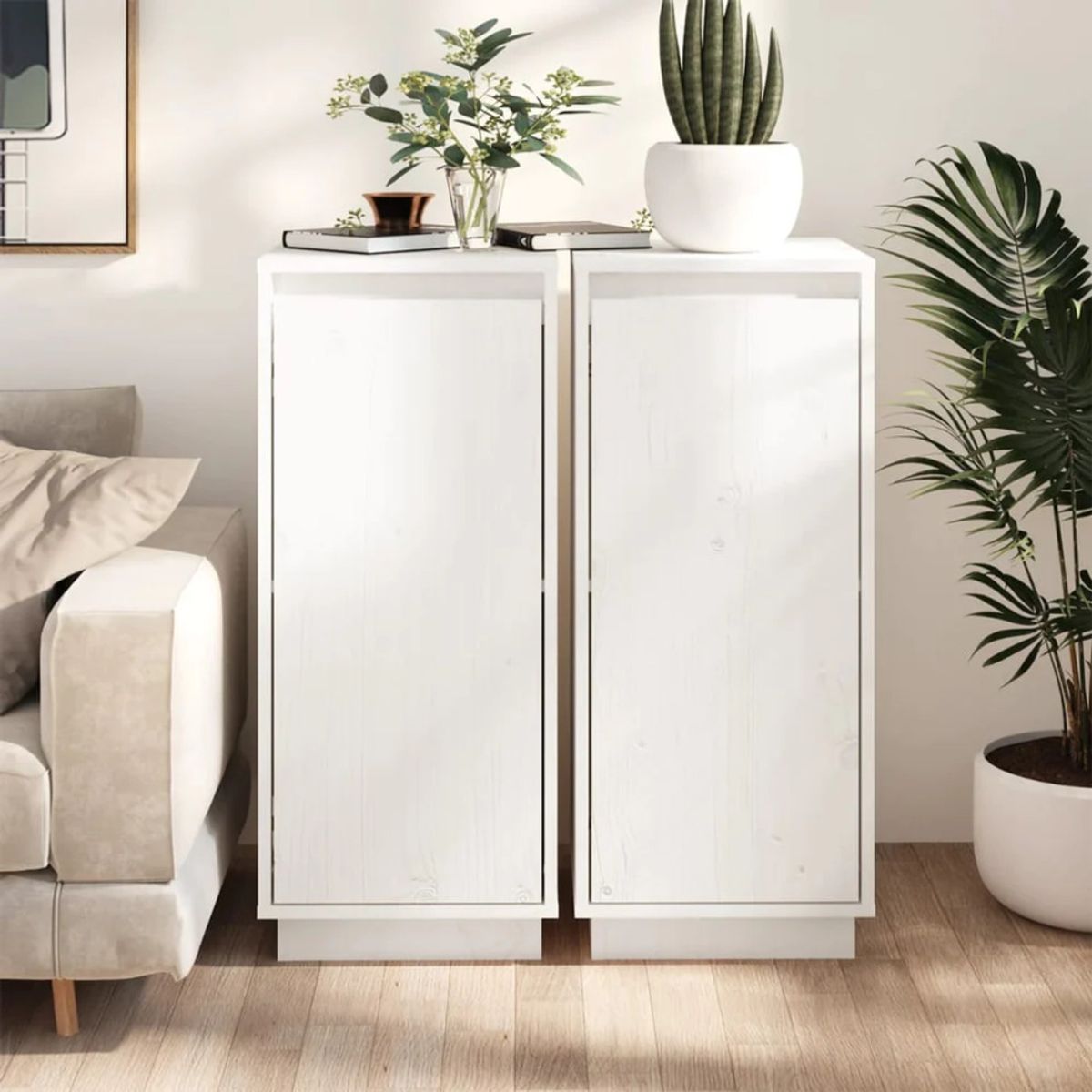 TU MESITA - Aparador Vertical Lula set x2 color Blanco 1 puerta TU MESITA