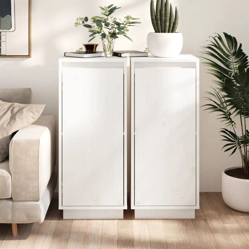 TU MESITA - Aparador Vertical Lula set x2 color Blanco 1 puerta TU MESITA
