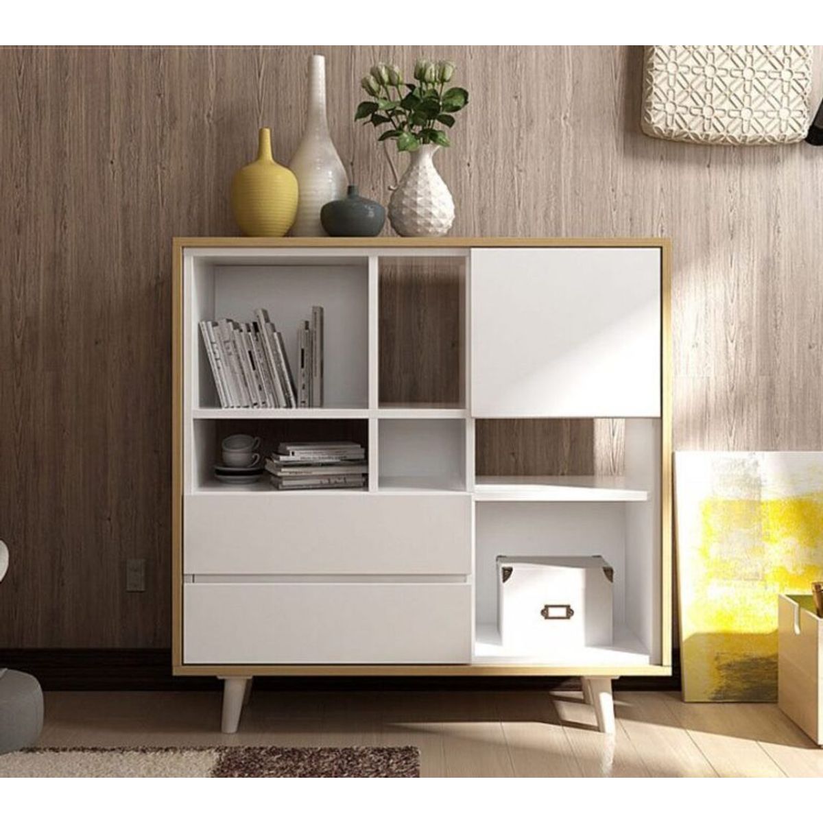 TU MESITA - Aparador Vintage Paulo 2 Cajones 1 Puerta TU MESITA