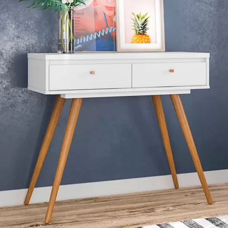 TU MESITA - Recibidor Vintage York color Blanco 2 cajones TU MESITA