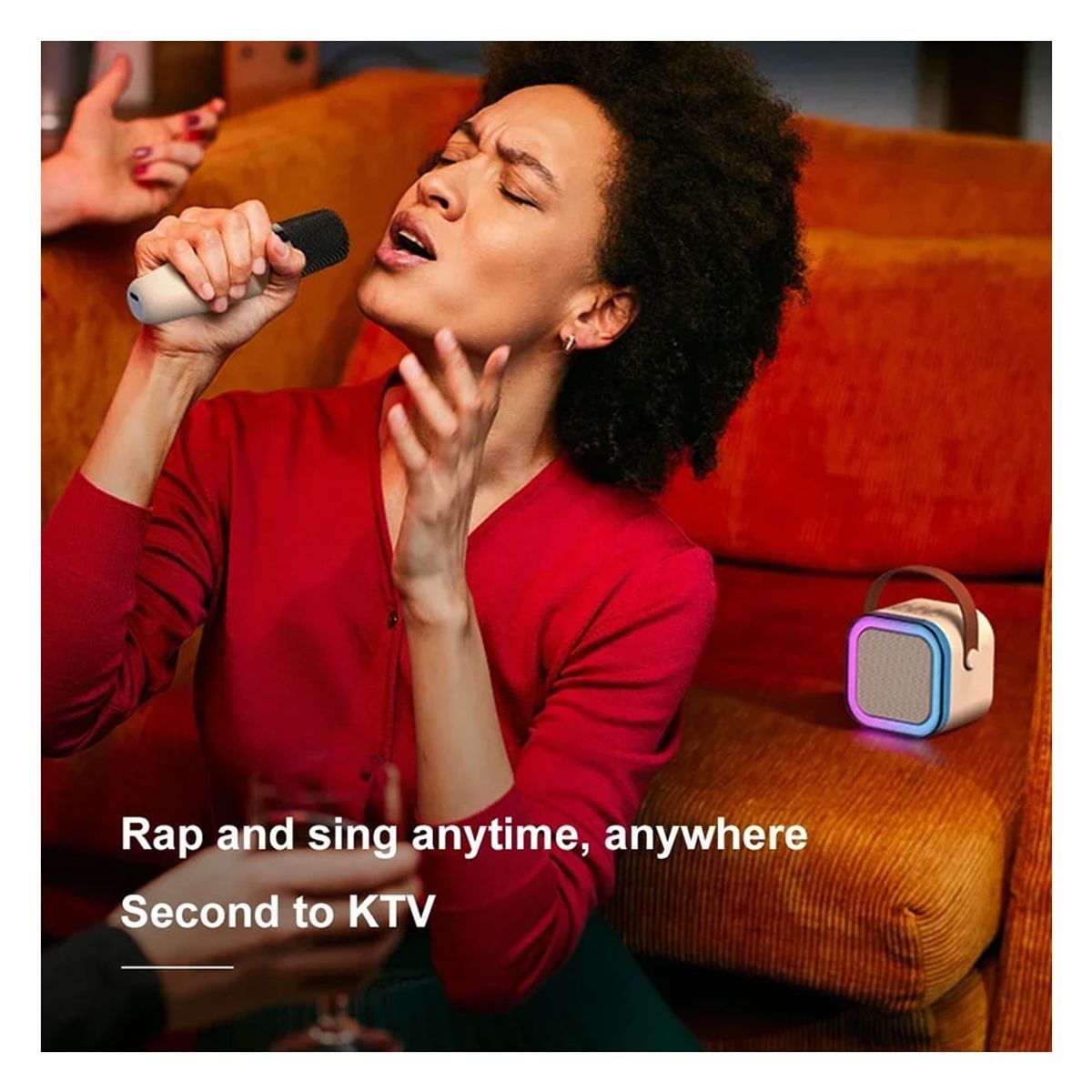 GENERICO - Mini Karaoke Parlante con Micrófono Altavoz Bluetooth Inalámbrico