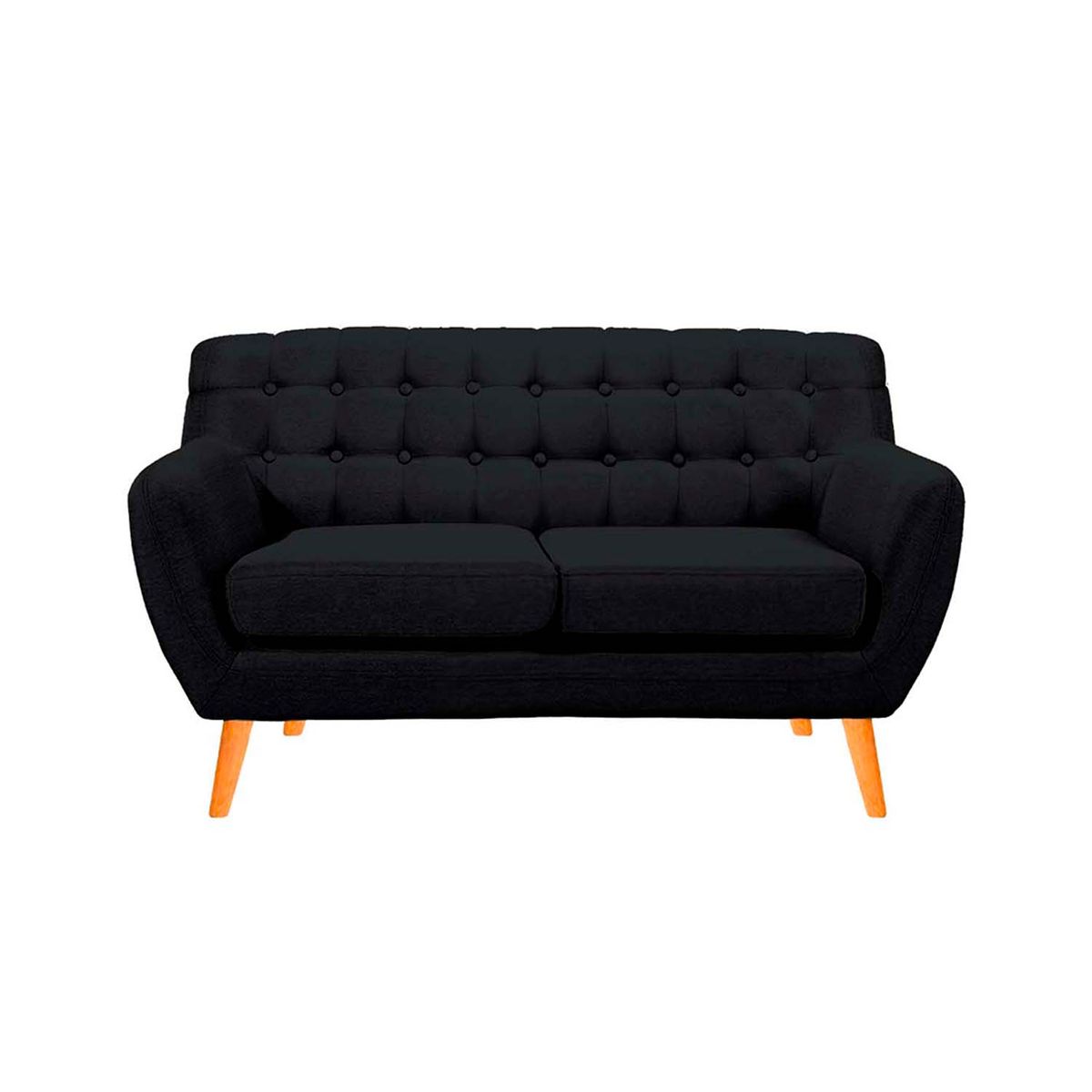 BARAKA HOME - Sofá Vintage Louth 2 Cuerpos - Negro