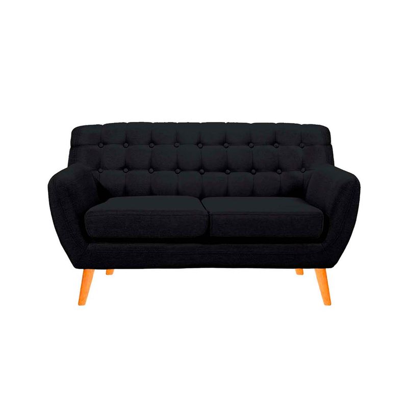BARAKA HOME - Sofá Vintage Louth 2 Cuerpos - Negro