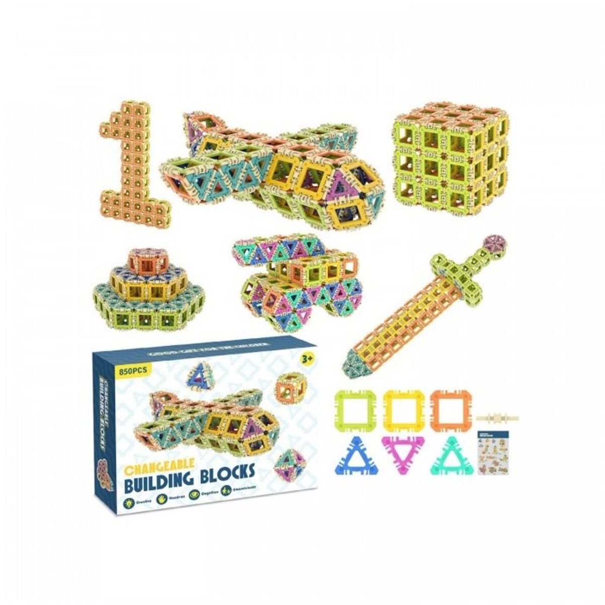GENERICO - Bloques de Construccion 850 Piezas Changeable Building