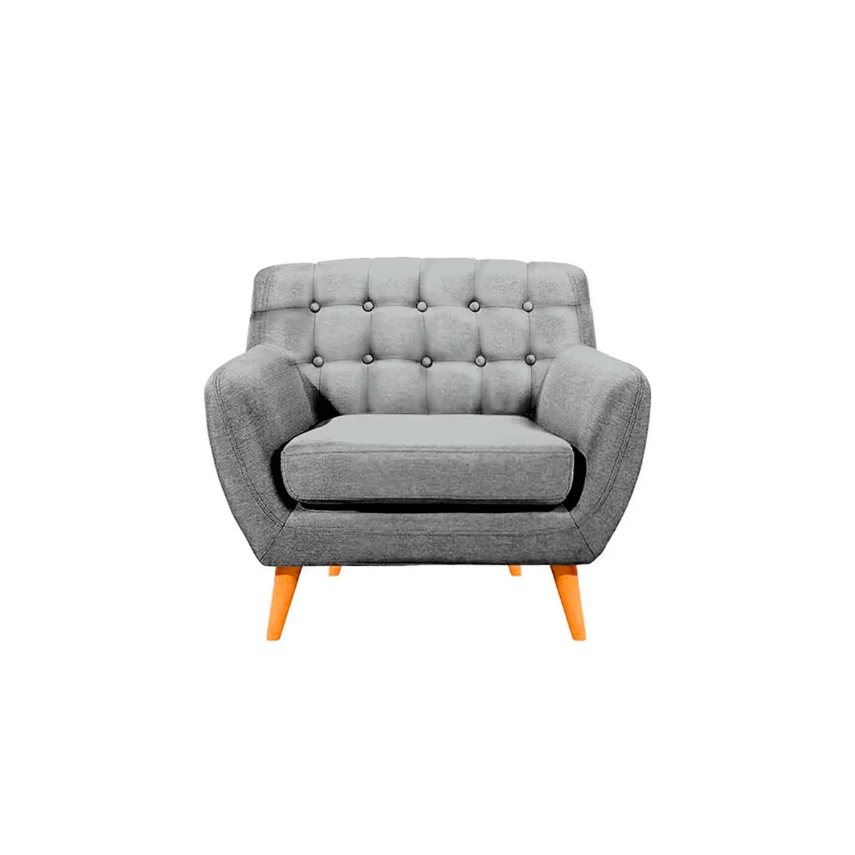 BARAKA HOME - Sofá Vintage Louth 1 Cuerpo - Gris claro