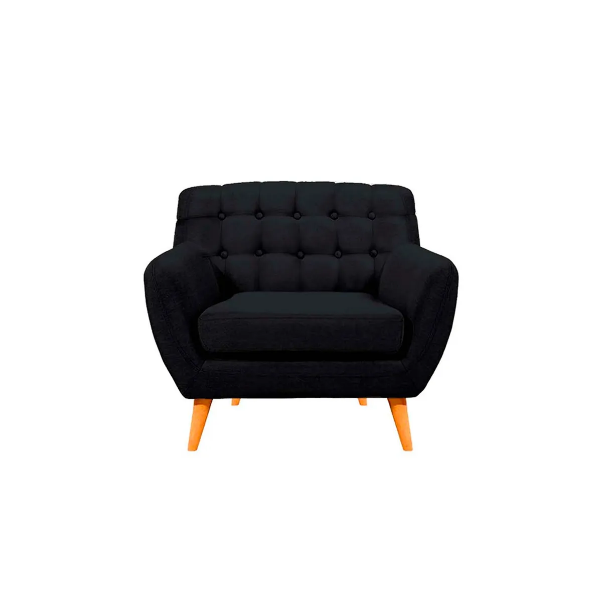 BARAKA HOME - Sofá Vintage Louth 1 Cuerpo - Negro