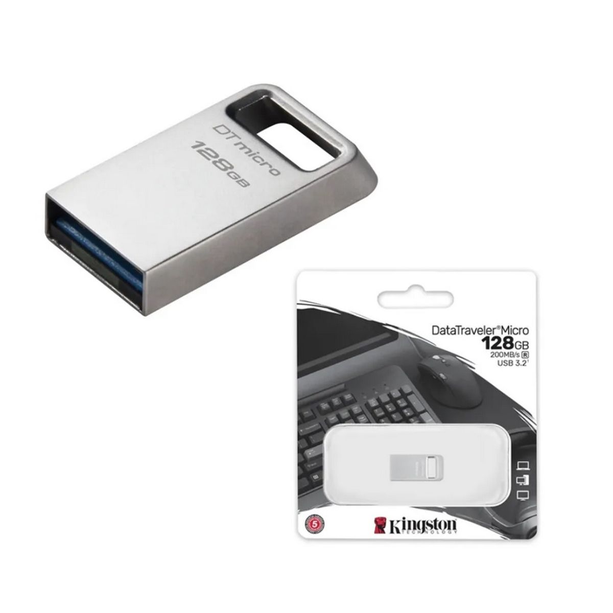 KINGSTON - Memoria Usb 128gb - 3.2 De Metal 200mbs - Original Kingston