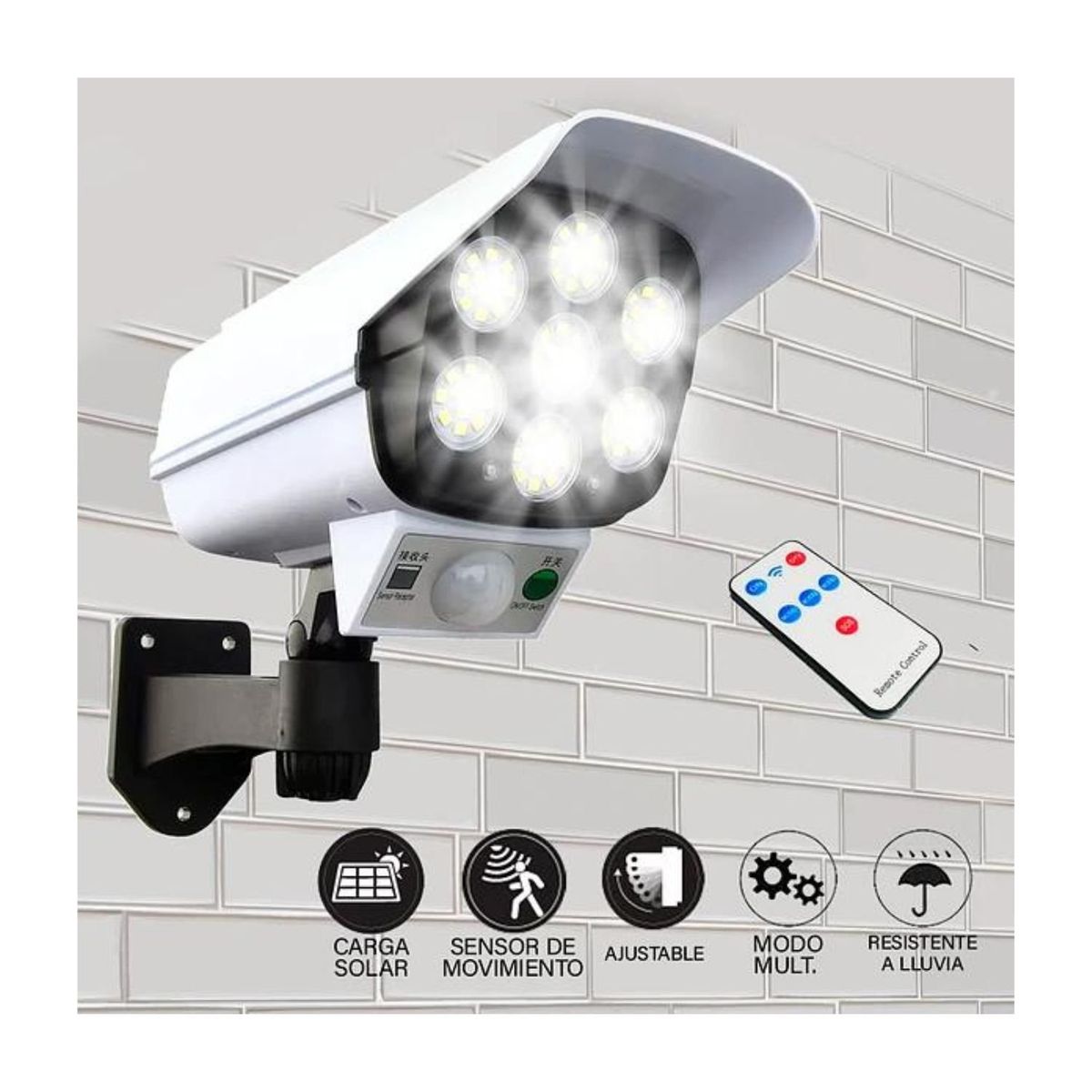 ROSH - Lampara Foco con Panel Solar y Sensor de Movimiento