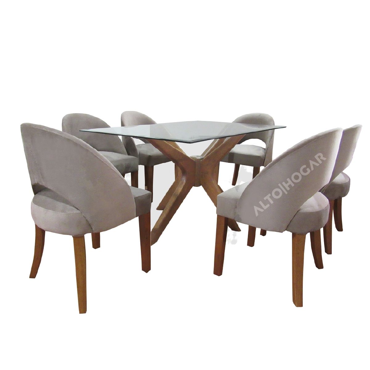 ALTO HOGAR - Juego de Comedor 6 Sillas Zamira Gris