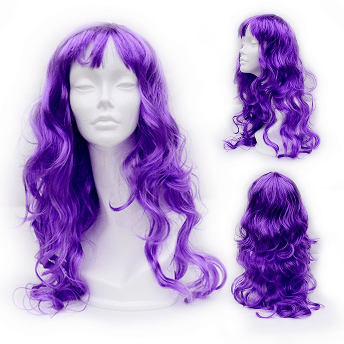 GENERICO - Peluca artificial ondulado  Color Morado