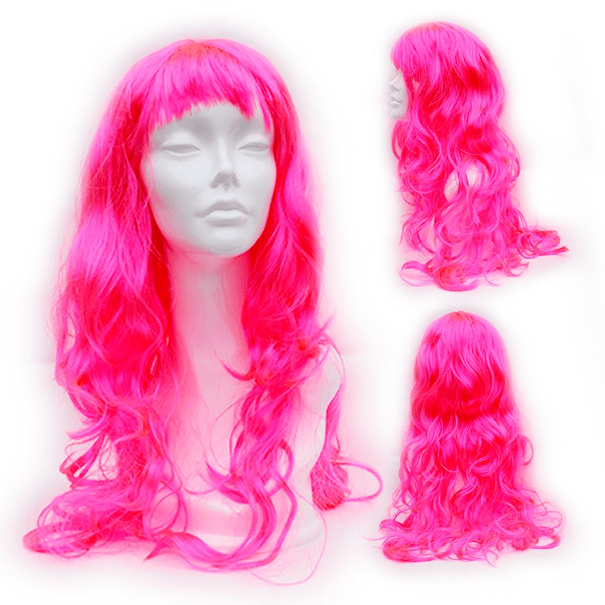 GENERICO - Peluca artificial ondulado  Color fucsia