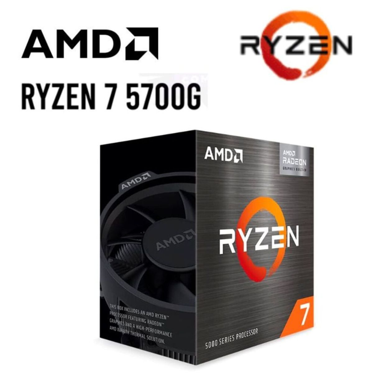 AMD - Computadora PC GAMER RYZEN 7-5700G RAM 16GB  DISCO SSD 500GB MONITOR 27” FHD