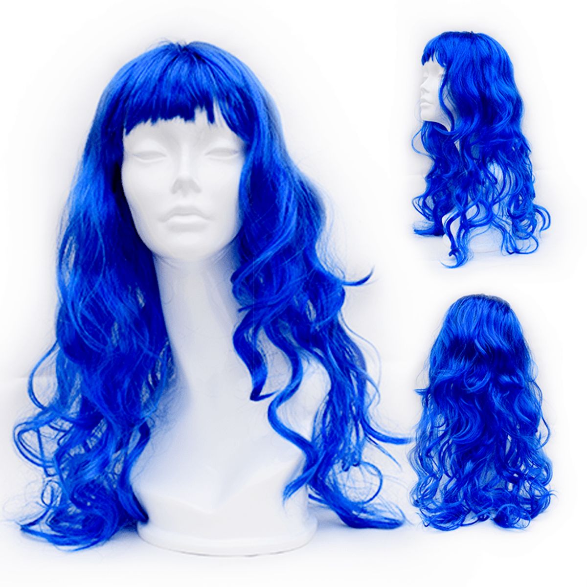 GENERICO - Peluca artificial ondulado  Color azul