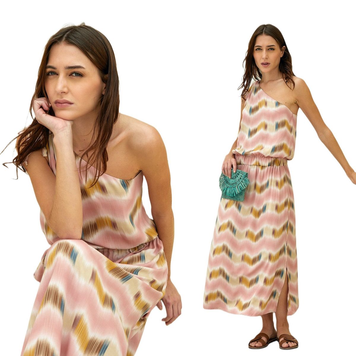 PERMUTA - VESTIDO UN HOMBRO MUJER ARIA SNAKE PERMUTA