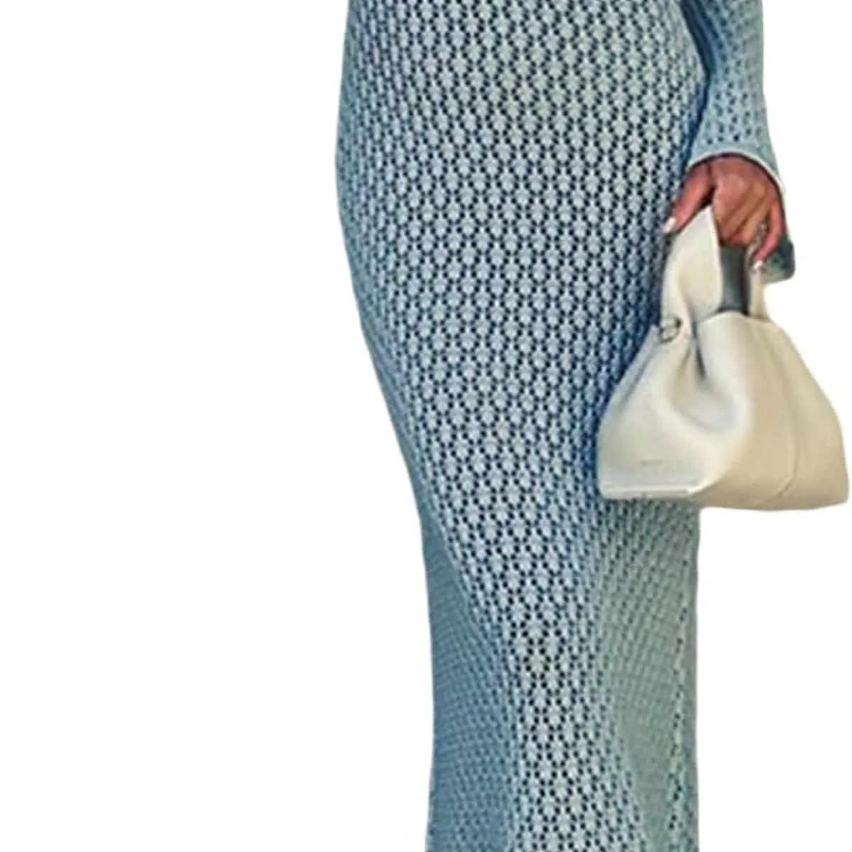 TIOZONEY - Vestidos largos de punto para mujeres - Azul