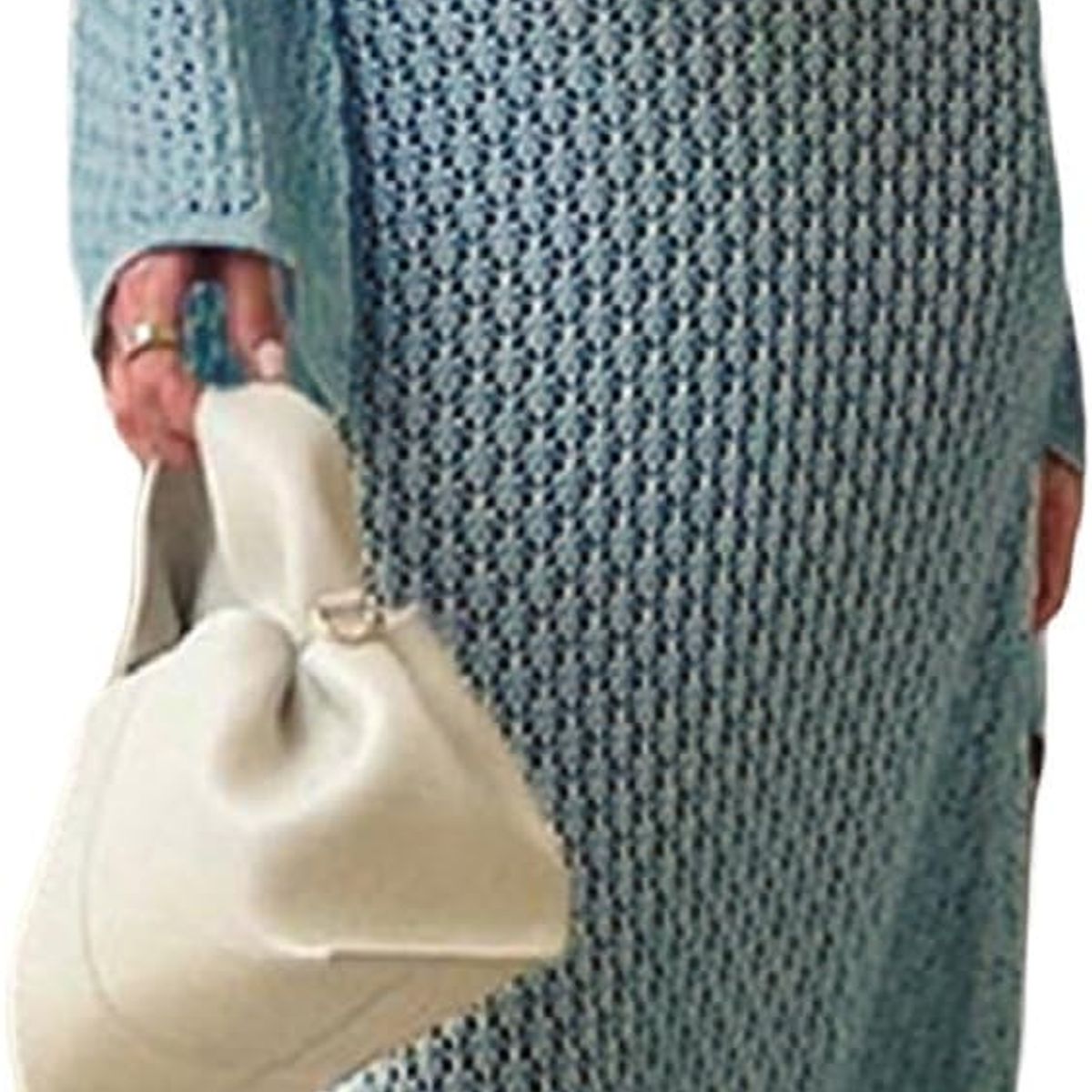 TIOZONEY - Vestidos largos de punto para mujeres - Azul