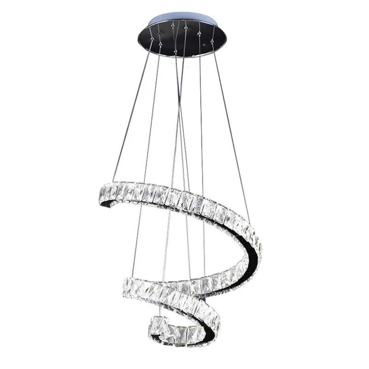 GENERICO - Lámpara de techo colgante de cristal LED incluye control remoto