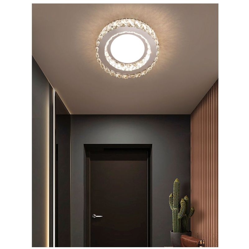 GENERICO - Lámpara de techo de cristal LED 28 cm incluye control remoto