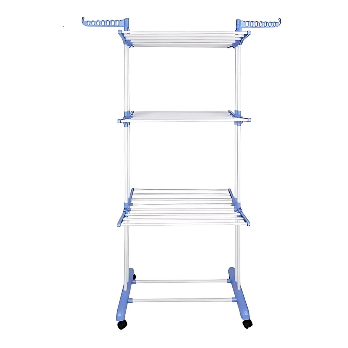 GENERICO - Tendedero de Ropa de 4 Niveles Plegable con Ruedas - Negro - M