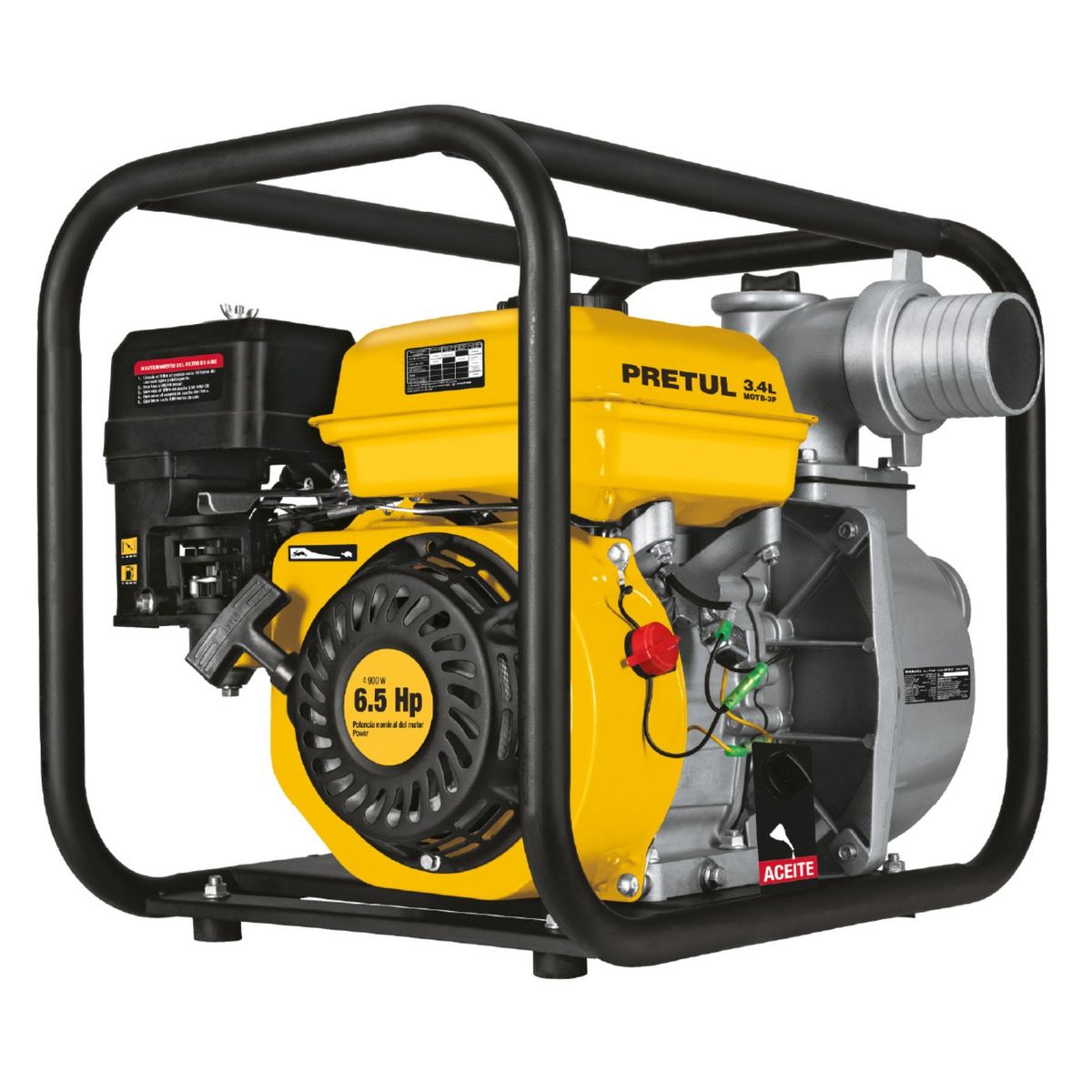 PRETUL - Motobomba autocebante 3x 3" a gasolina 6.5 HP, PRO Pretul