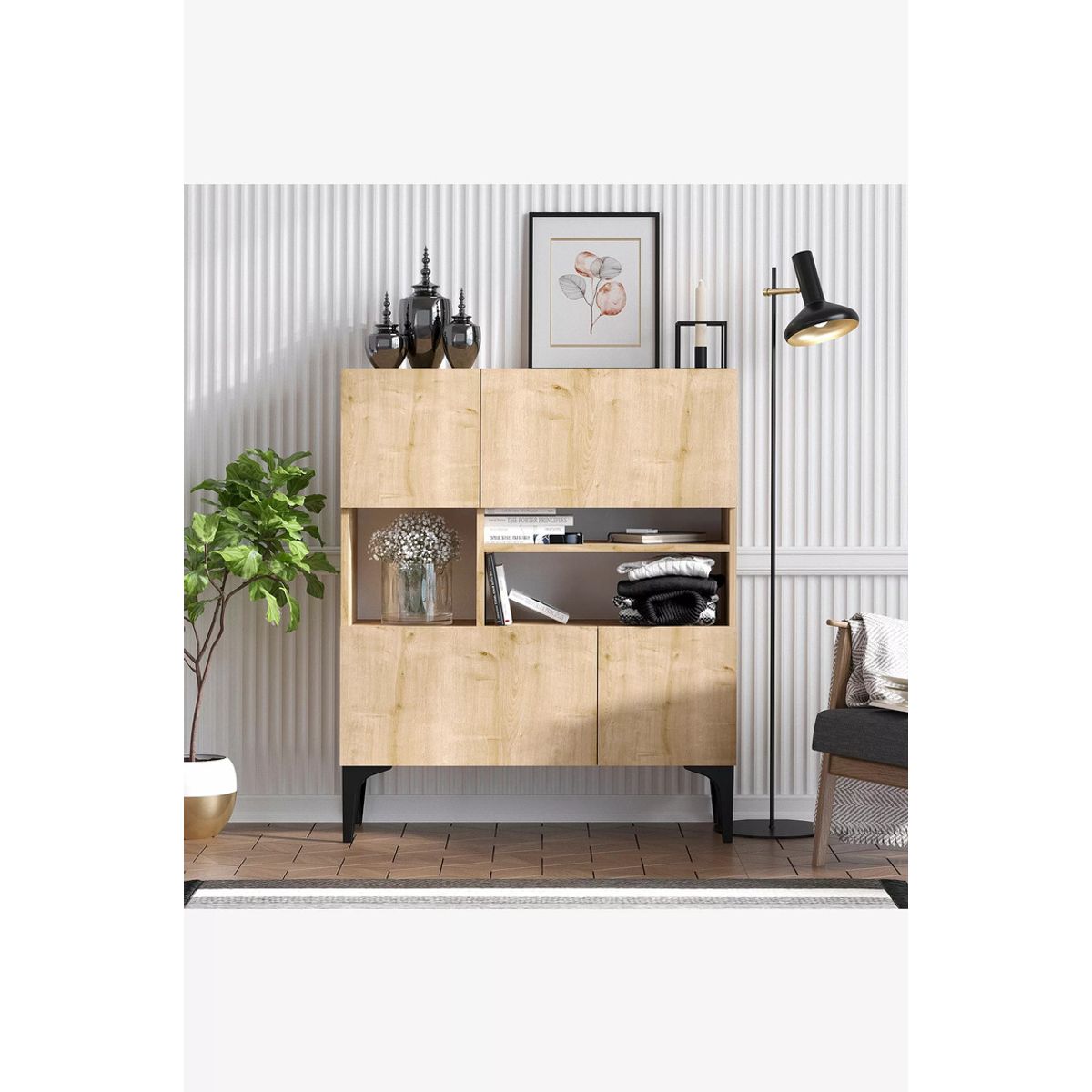 TU MESITA - Aparador Nórdico Fernanda 4 puertas TU MESITA