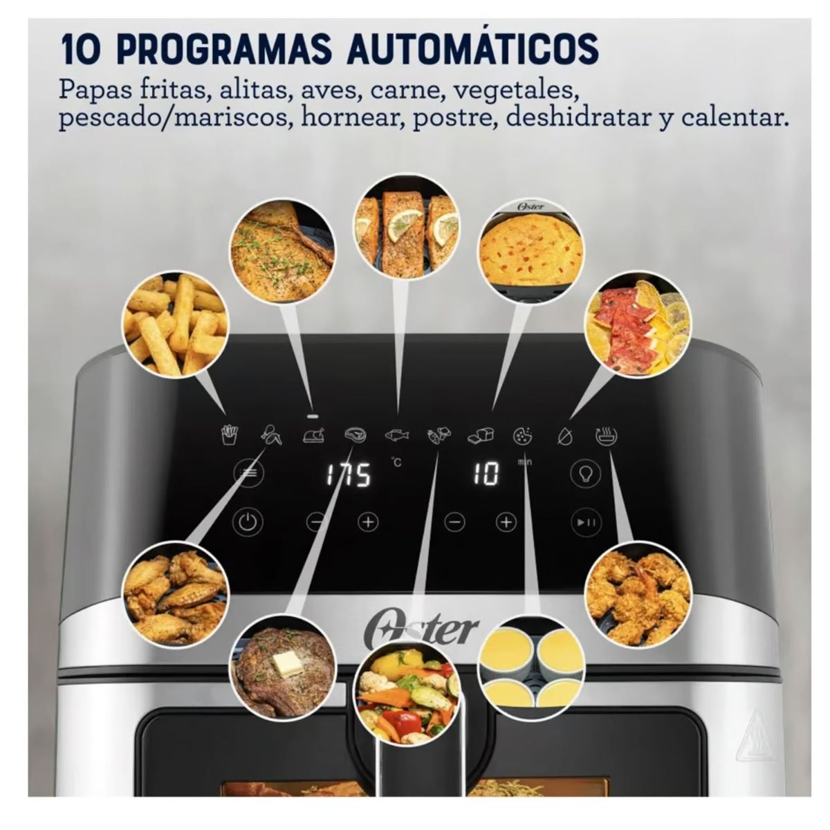 OSTER - Freidora de Aire Oster CKSTAF75WDSSDF Digital DiamonForce 7.5 Litros