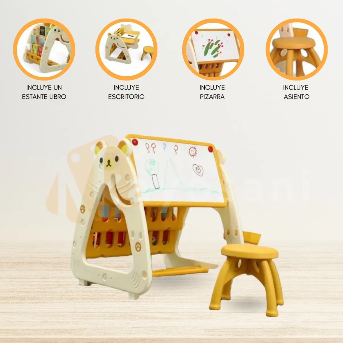 CUZKA - Pizarra 3 en 1 para Niños «MURALE»