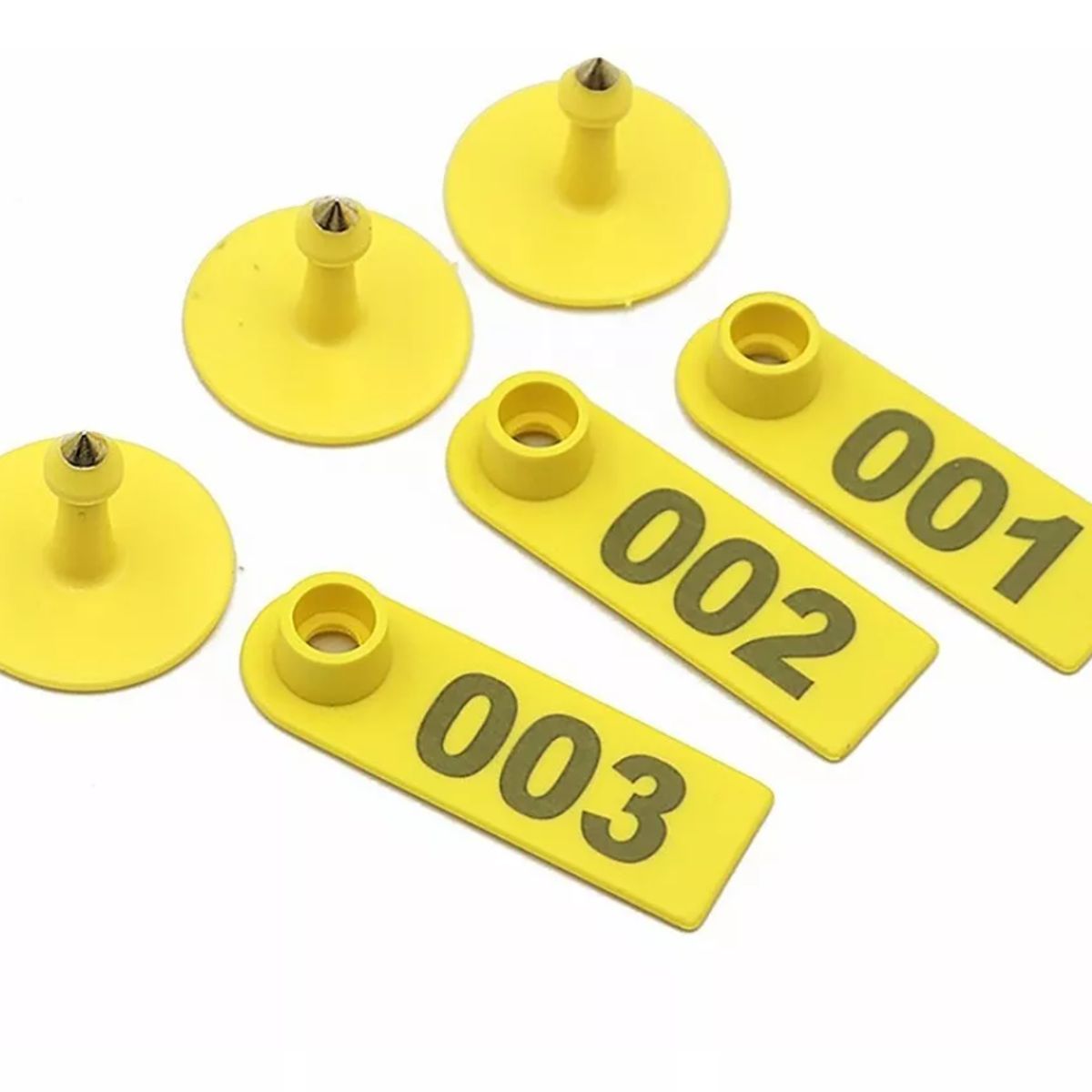 GENERICO - Pack de 100 Arete Para Oveja Amarillo 1.8x5 Cm Número