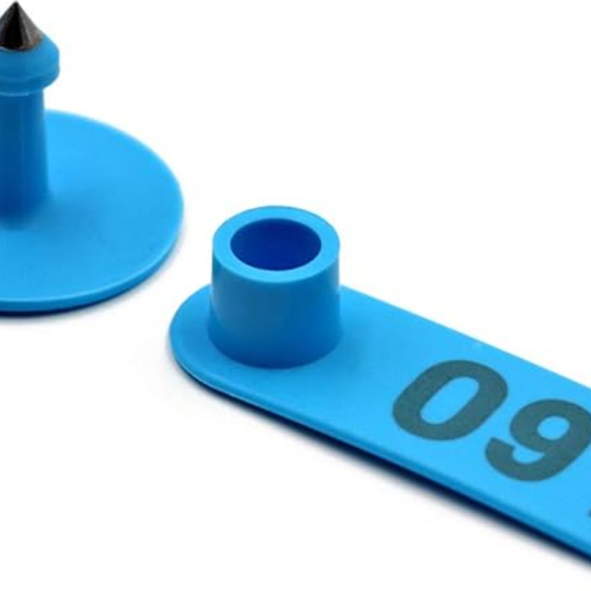 GENERICO - PACK X 100 CROTAL ARETE PARA OVEJA CELESTE 1.8X5 CM NUMERADO