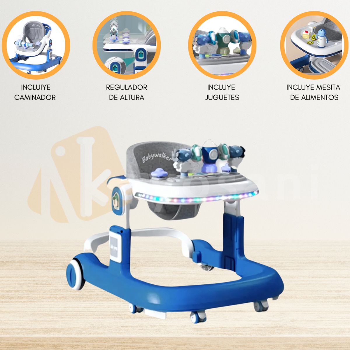 EBABY - Andador Caminador Con Luz «WALKER» Blue