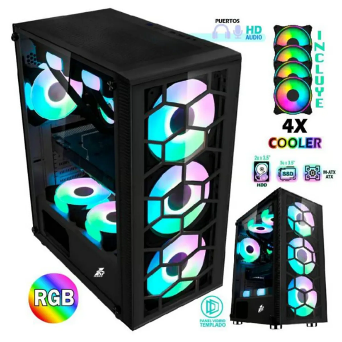 GENERICO - Case Gaming 1st Player X7-G Negro - Sin fuente